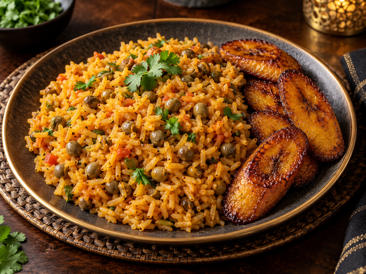 FabFusion arroz con gandules with golden sweet plantains